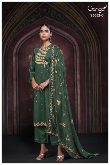 Ganga nyrisha 5052 wholesale dress material market in gujarat